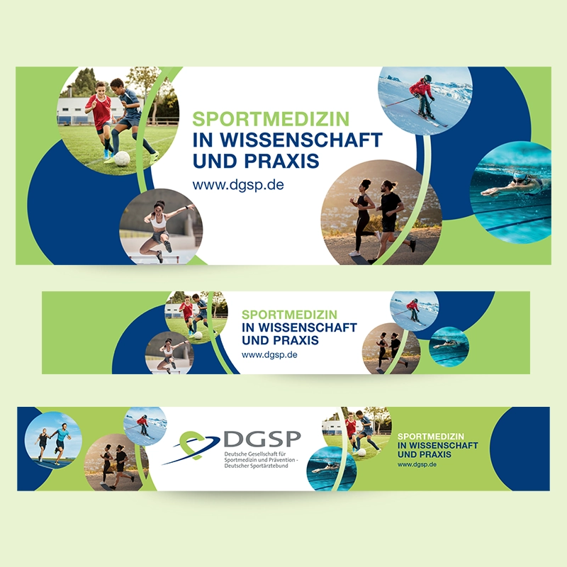 Diverse Online-Banner für Social Media Auftritte für DGSP