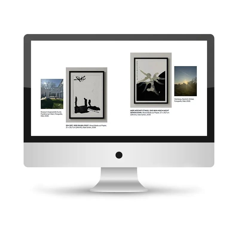 Website Vorschau auf Bildschirm für das Projekt Kate Schön