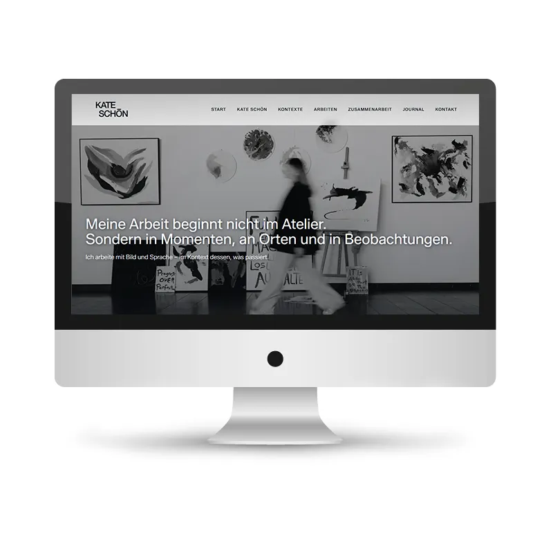 Website Vorschau auf Bildschirm für das Projekt Kate Schön