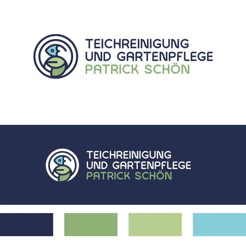 Referenzprojekt Teichreinigung und Gartenpflege Schön mit Logo Abbildung