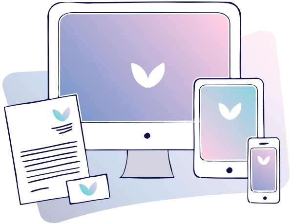 Icongrafiken mit verschiedenen Bild- und Onlineformaten